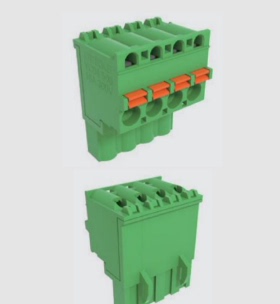 FPCB020M-508弹簧式折弯侧接线对接插拔式5.08MM间距反向接线端子