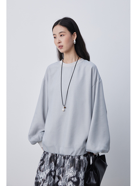 【雾纱卫衣】CAREMIND休闲款小众设计纱面卫衣宽松落肩上衣外套女