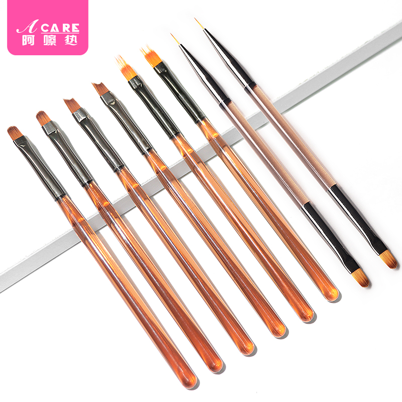美甲笔刷D1V-拉线建构彩绘光疗笔初学者家用画花晕染美甲工具