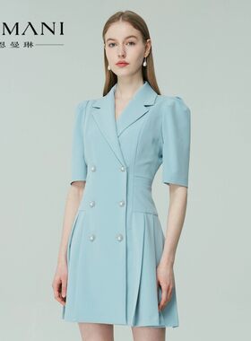 ANMANI/恩曼琳 百褶西装洋装2021春季专柜正品EANBAG60-1980