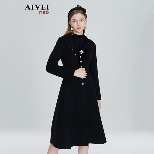 AIVEI/艾薇2022冬季毛呢外套女大衣专柜正品P0660181-3980