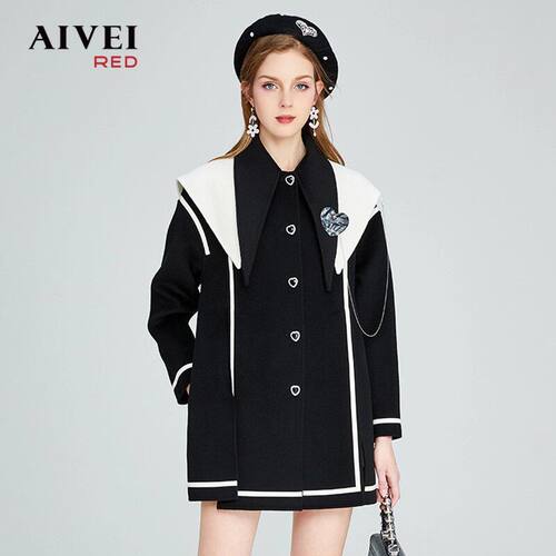 AIVEI/艾薇2022秋季毛呢外套女大衣专柜正品P056S088-1980