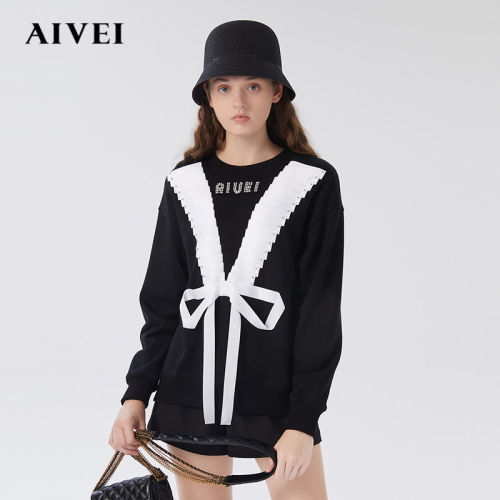 【特价清仓】AIVEI艾薇上衣中长宽松卫衣22春季专柜正品O712801C