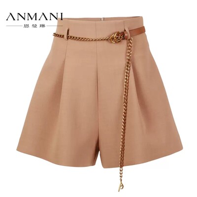 ANMANI恩曼琳2022春季专柜正品O302101A高腰阔腿短裤女裤子1880