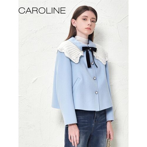 CAROLINE/卡洛琳2023秋季甜美毛呢外套上衣专柜正品ECRDCA79-3580