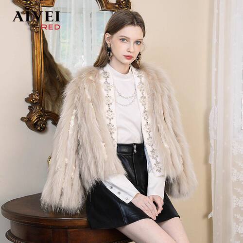 AIVEI/艾薇2022冬季毛皮服装外套专柜正品P0660200-4980