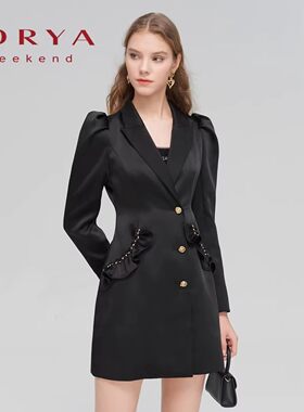 卓雅周末2023春季时尚女风衣正品EJWDAQ04-1880