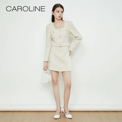 Caroline卡洛琳春季新款甜美蝴蝶结A字半身裙ECRDAA18-1380元