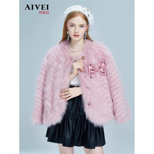 AIVEI/艾薇2022冬季新品毛皮服装名媛狐狸毛皮外套P0660045-5980