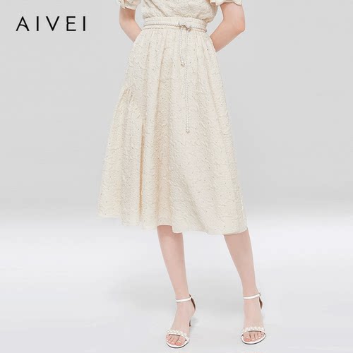 AIVEI/艾薇2023春季中长版半身裙子专柜正品Q0160066-1280