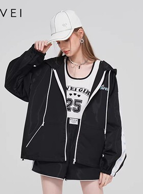 AIVEI/艾薇2023春季连帽外套短裤两件套专柜正品Q0160125-2380