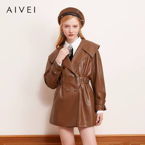 AIVEI/艾薇2023冬季皮衣外套专柜正品Q0660277-3480
