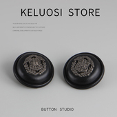 KELUOSI 高档金属扣纽扣黑色大衣扣男女风衣扣西装 毛呢外套扣配件