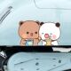 卡通可爱风小熊熊猫情侣装 饰贴百搭动漫片趣味贴纸 汽车贴纸车身装