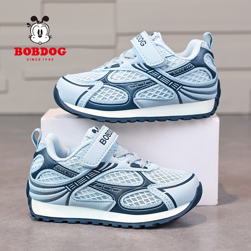 巴布豆童鞋男童运动鞋2026夏季新款透气儿童单网跑步鞋男孩阿甘鞋