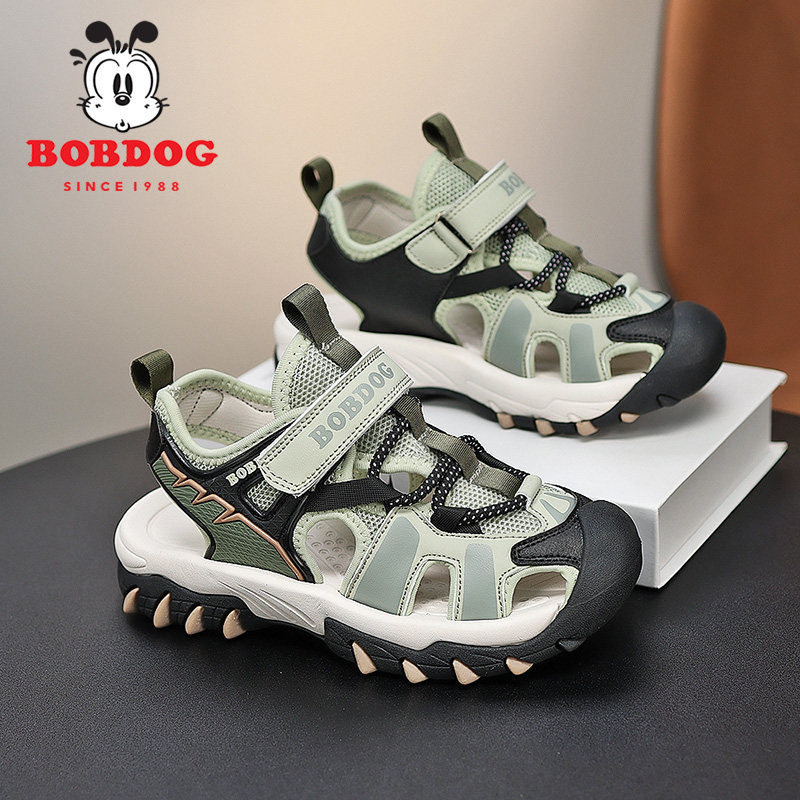 巴布豆童鞋男童包头凉鞋2026夏季新款防滑软底儿童鞋子男孩沙滩鞋