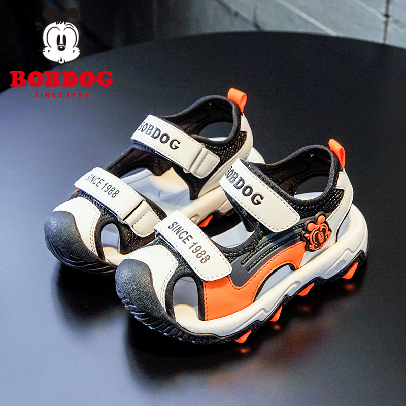 巴布豆童鞋男童包头凉鞋夏季防滑软底小学生儿童沙滩男孩宝宝鞋子