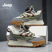 JEEP吉普男童鞋 潮 男孩德训鞋 子2025年春秋新款 皮面防水儿童运动鞋