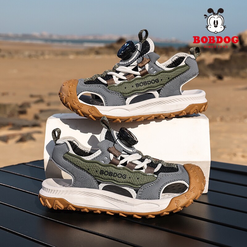 巴布豆童鞋男童包头凉鞋2026夏季新款中大童防滑软底儿童沙滩鞋子