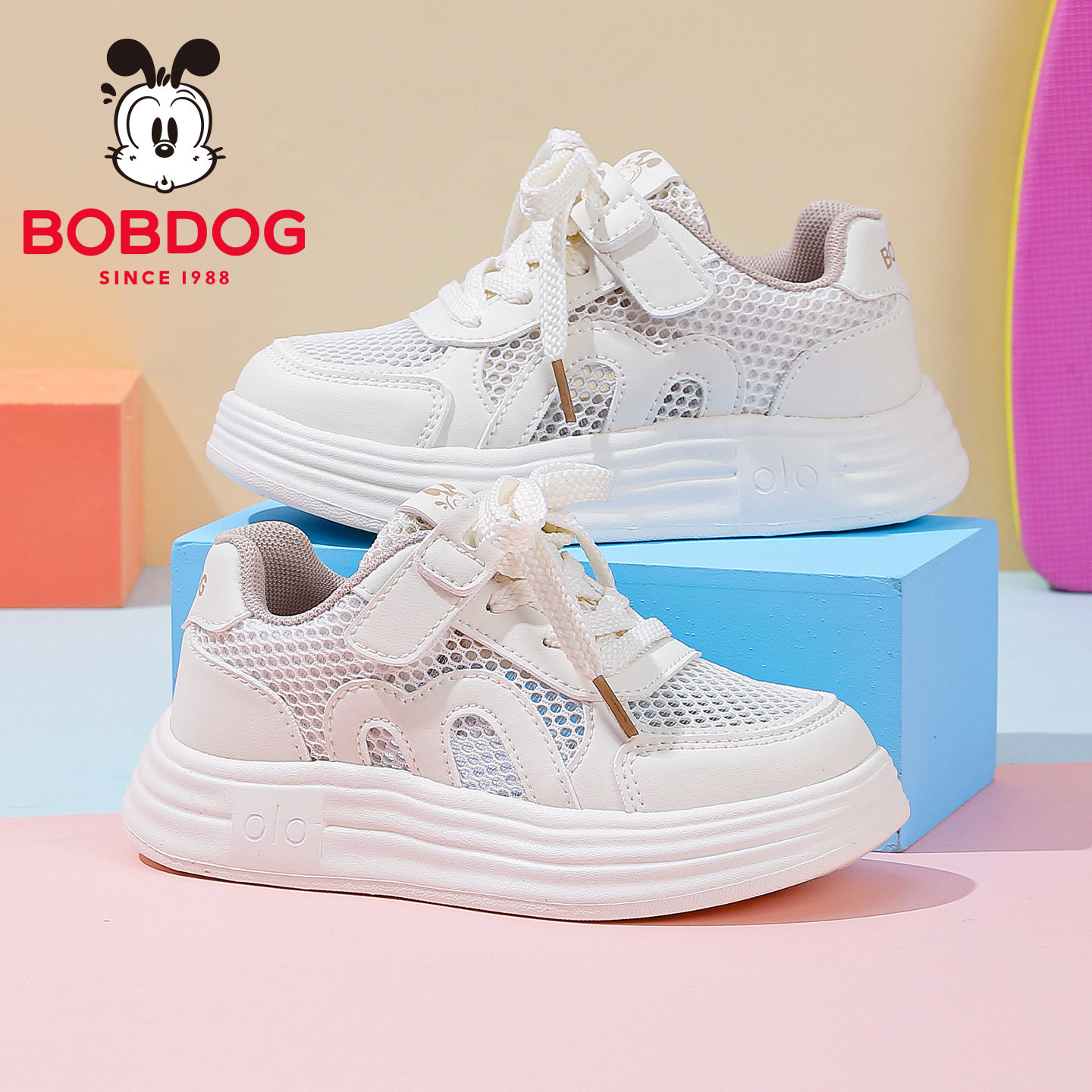 巴布豆童鞋男童板鞋2026夏季新款男童小白鞋透气单网男孩运动鞋子