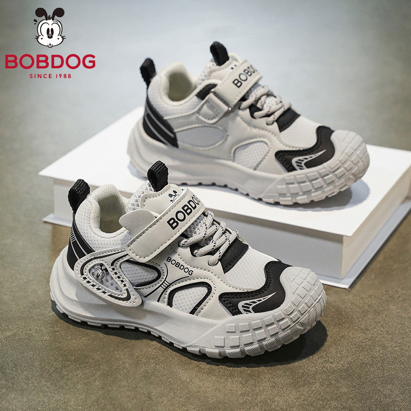 巴布豆童鞋男童运动鞋2026春秋新款皮面防水儿童鞋子女孩休闲鞋潮