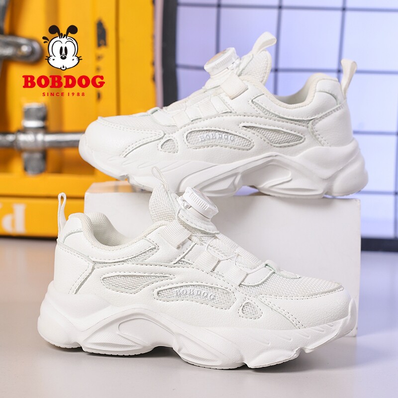 巴布豆童鞋儿童小白鞋2026春夏新款网面透气男童运动鞋女童老爹鞋