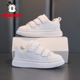 巴布豆童鞋女童小白鞋2023春秋新款儿童白色板鞋小学生男童运动鞋
