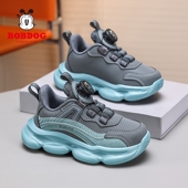 中大童皮面防水儿童跑步鞋 2025春秋新款 子潮 男童运动鞋 巴布豆童鞋