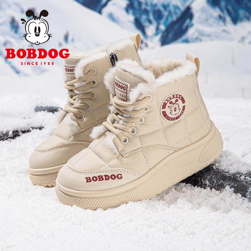 巴布豆冬季加绒加厚儿童雪地靴