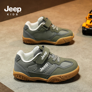 JEEP吉普童鞋男童鞋子2025春秋新款皮面防水儿童运动鞋男孩休闲鞋