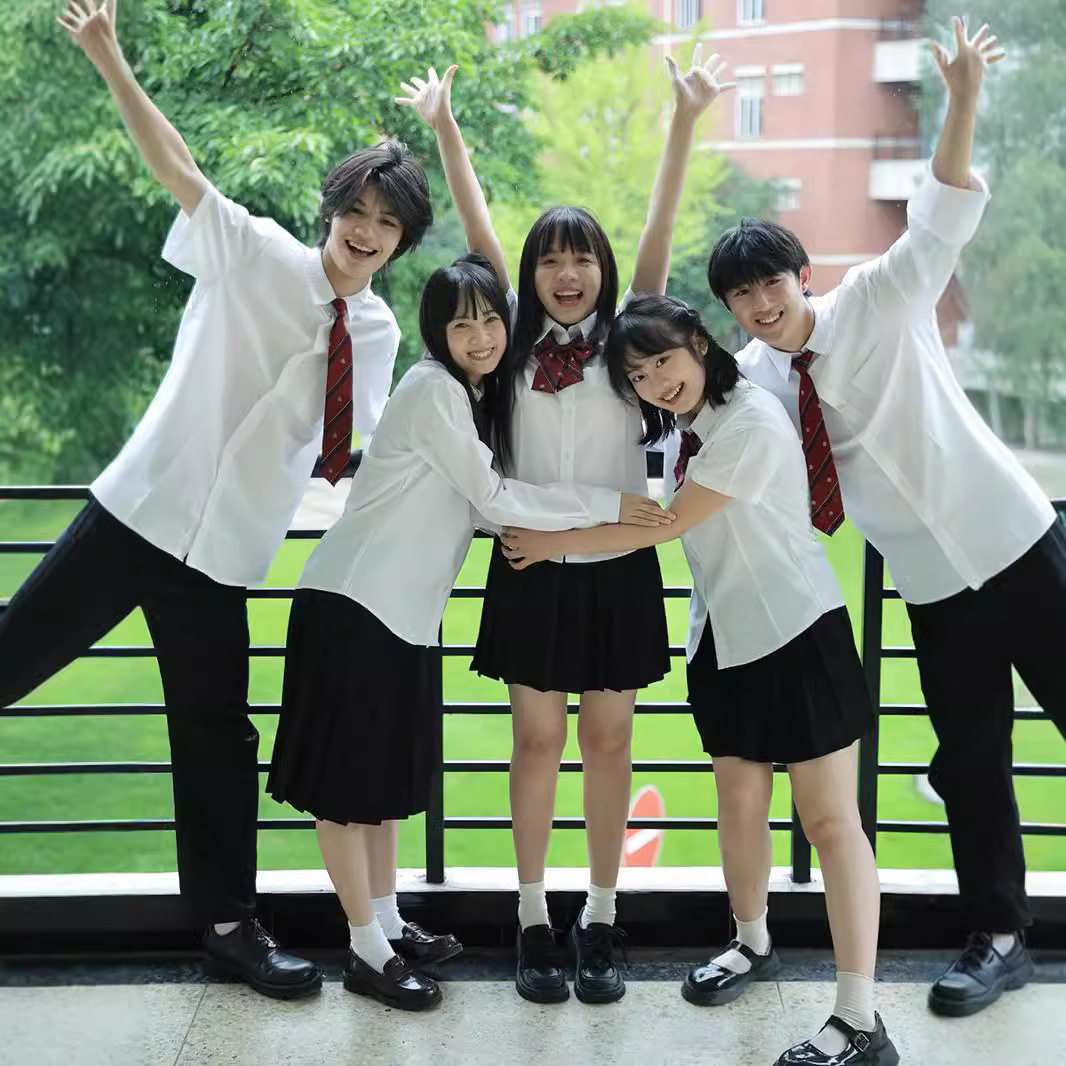 jk制服白色衬衣班服学院风校服高初中衬衫男女合唱运动会表演套装