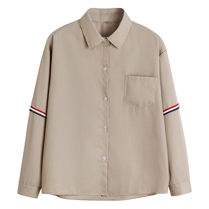jk制服卡其衬衫女生校服中学生学院风衬衫卡其短袖衬衫高中生班服