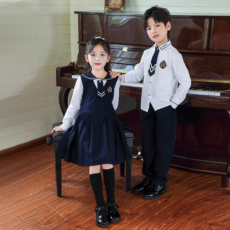 英伦学院风幼儿园小学生校服舞台班服连衣裙朗诵服合唱表演服套装
