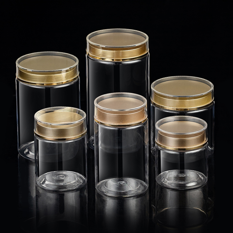 高档双层盖PET加厚塑料罐子瓶子