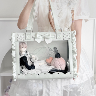 【茶时少女】盐茶原创4分6分bjd娃包外出包大容量可斜挎缎面BJD包