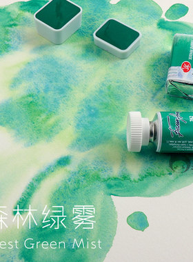 白夜大师级沉淀色森林绿色系762绿雾 森林植物系绿色半块管彩分装