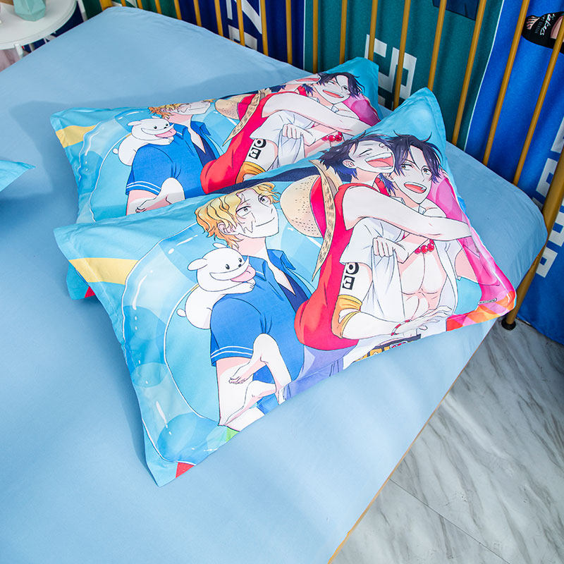 卡通动漫海贼王儿童印花枕套学生宿舍航海王单人枕头罩男孩大枕袋