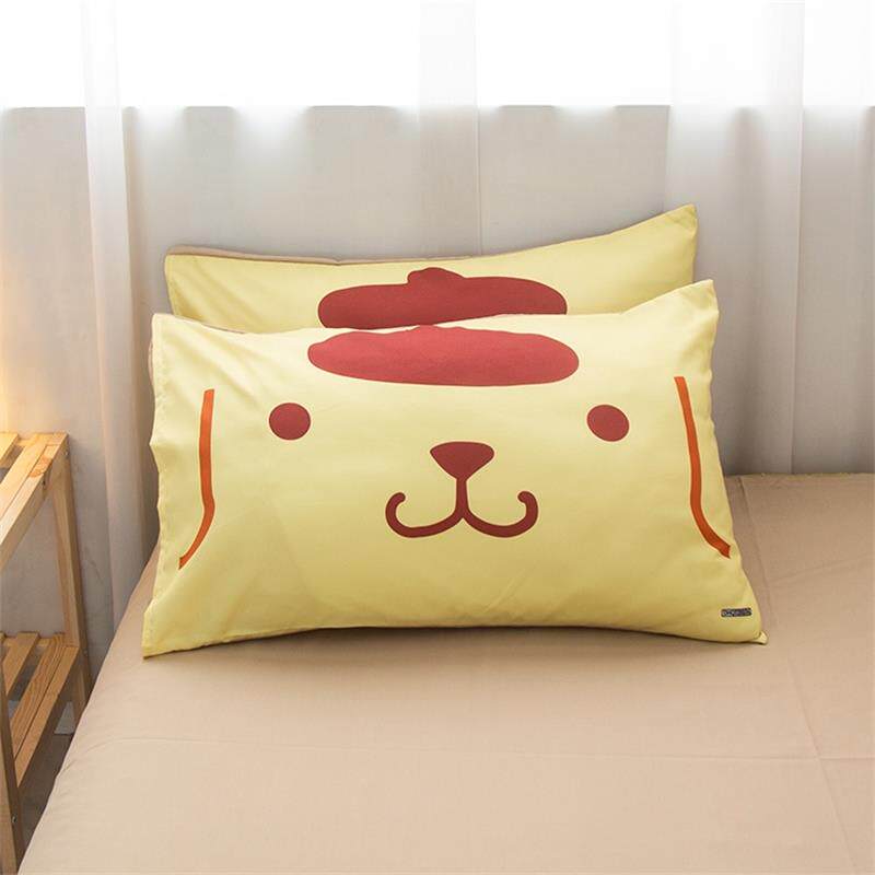 新品卡通可爱布丁狗磨毛儿童单个枕套48X74学生大枕头罩子不褪色