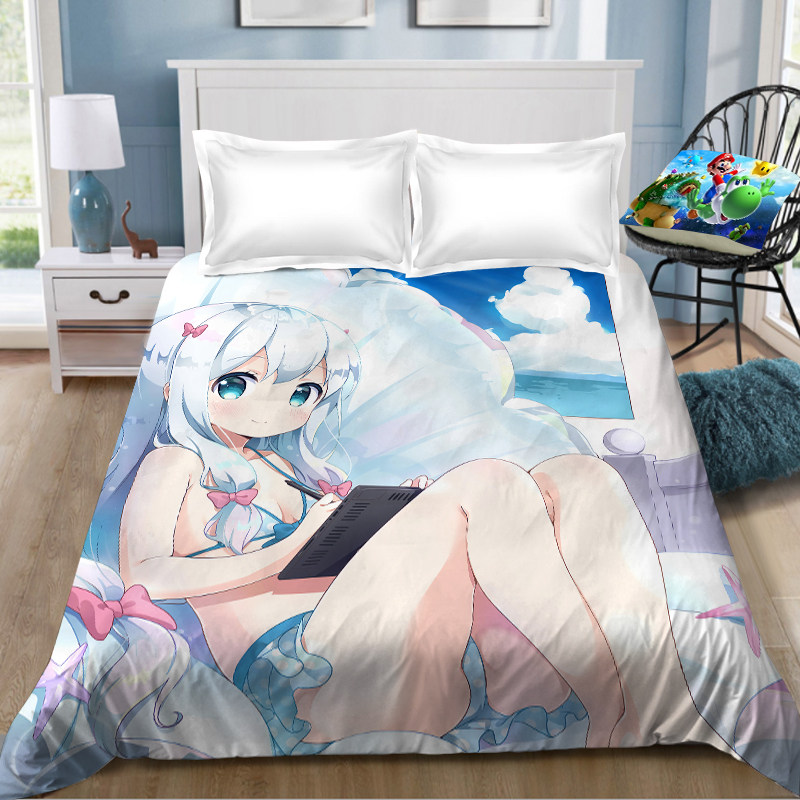 定做二次元动漫印图和泉纱雾学生寝室床单宅男床上用品磨毛大被单