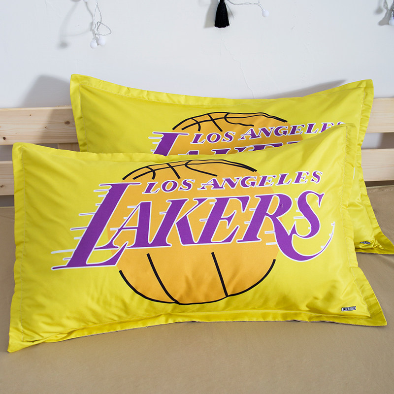 北欧篮球主题NBA湖人队单人枕套学生宿舍男孩枕头罩标准48X74枕袋