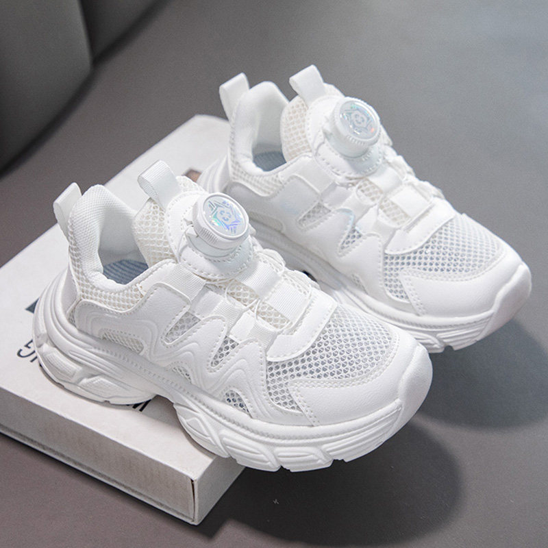 女童校园运动鞋春秋季新款男童轻便镂空单网透气软底百搭跑步鞋