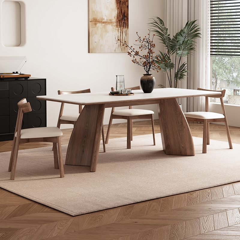 岩板餐桌小户型家用长方形饭桌