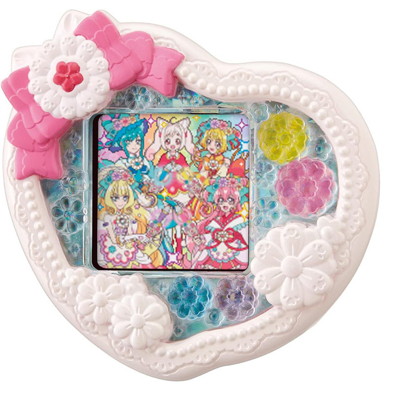 万代正品美味派对之光之美少女游戏机儿童心形手表变身器游戏玩具