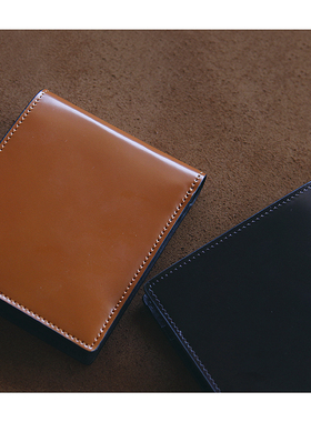 LANSPACE蓝皮具高档进口马臀皮钱包男式短款真皮钱包马臀革钱夹