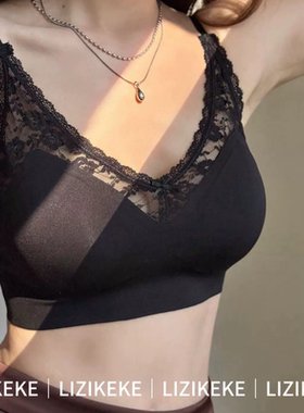 米娅林6100法式蕾丝美背内衣女小胸聚拢防下垂抹胸性感吊带文胸罩