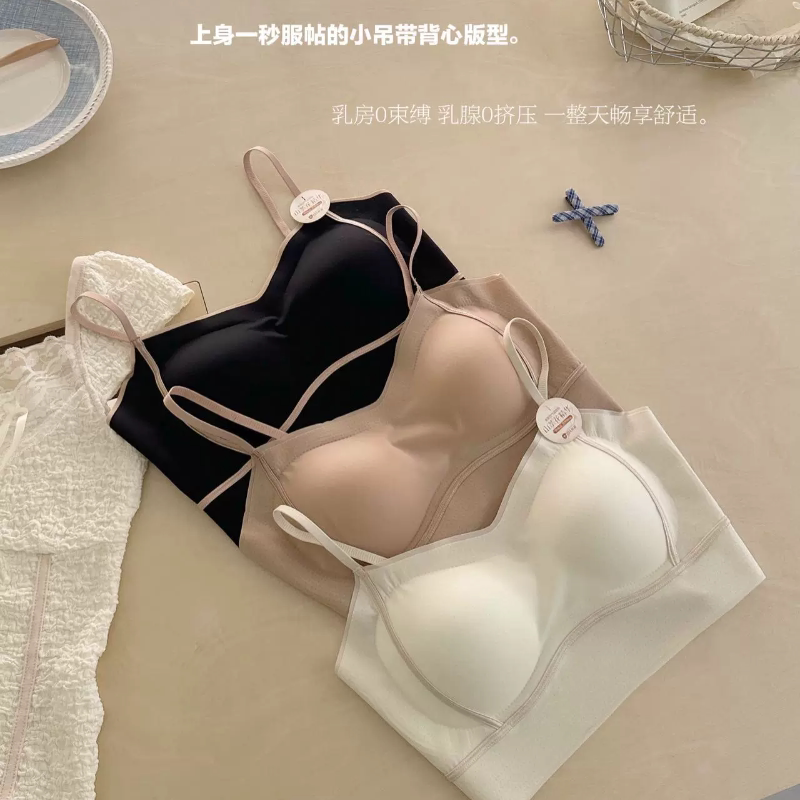 米娅林欧式隐形粉底液内衣女夏超薄裸感无痕美背运动固定杯文胸罩