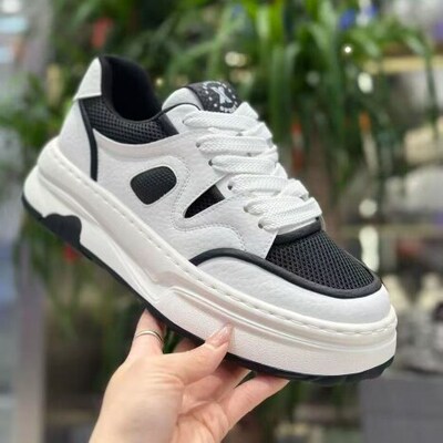 积梵嘉男士皮网结合透气板鞋