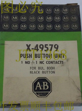 原装供应Allen-Bradley 1NO 1NC 黑色按钮装置，适用于 Bulletin