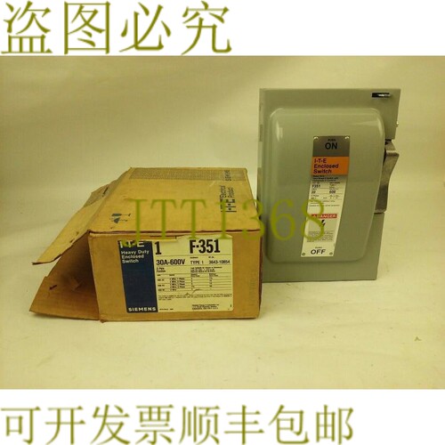 原装供应ITE  F351，HD 封闭开关，30A，480/600V，3P，保险丝，3