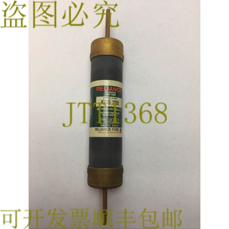 原装供应RELIANCE KOS200 CLASS K5 一次性保险丝 200AMP 600VAC
